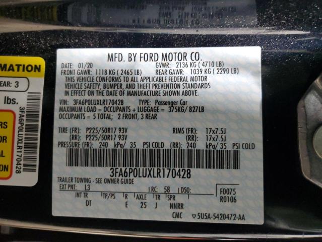 3FA6P0LUXLR170428 Ford Fusion SE 12