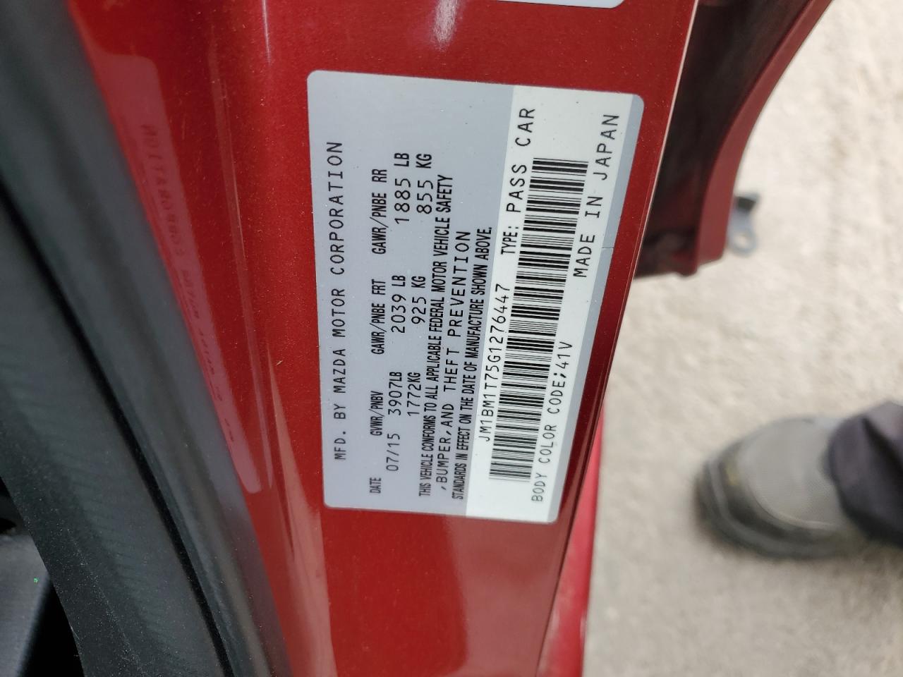 JM1BM1T75G1276447 2016 Mazda 3 Sport