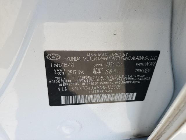 2021 Hyundai Sonata Se VIN: 5NPEG4JA8MH123909 Lot: 49548984