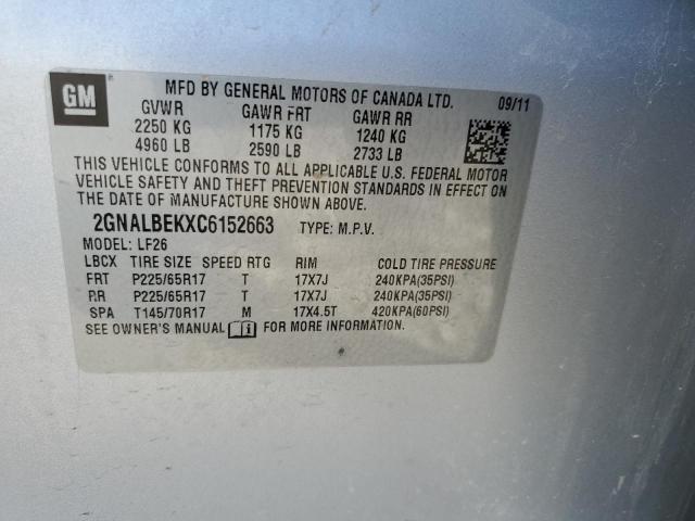 2GNALBEKXC6152663 | 2012 Chevrolet equinox ls