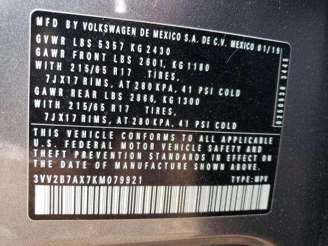 3VV2B7AX7KM079921 2019 Volkswagen Tiguan Se