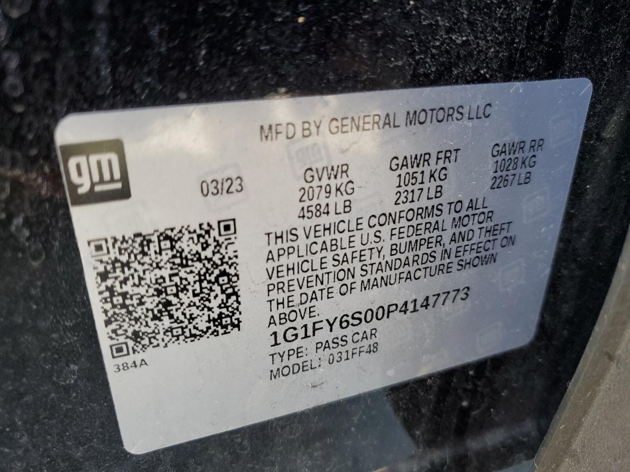 1G1FY6S00P4147773 2023 Chevrolet Bolt Euv Lt