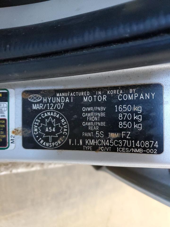 KMHCN45C37U140874 2007 Hyundai Accent Gls