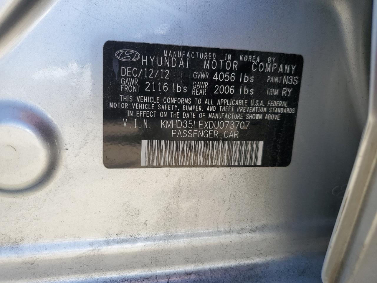 KMHD35LEXDU073707 2013 Hyundai Elantra Gt