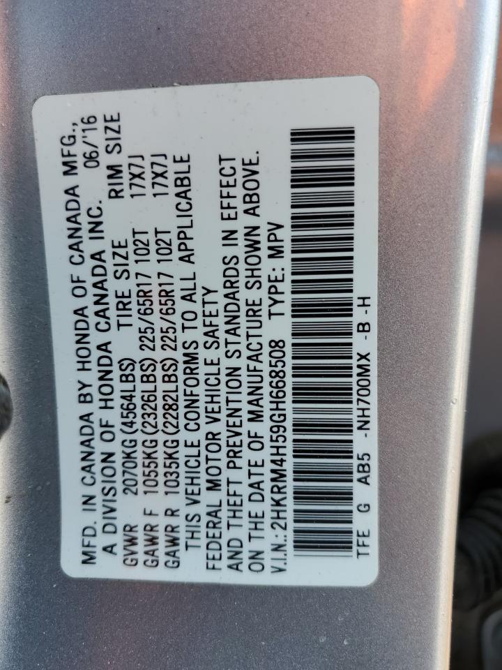 2HKRM4H59GH668508 2016 Honda Cr-V Ex