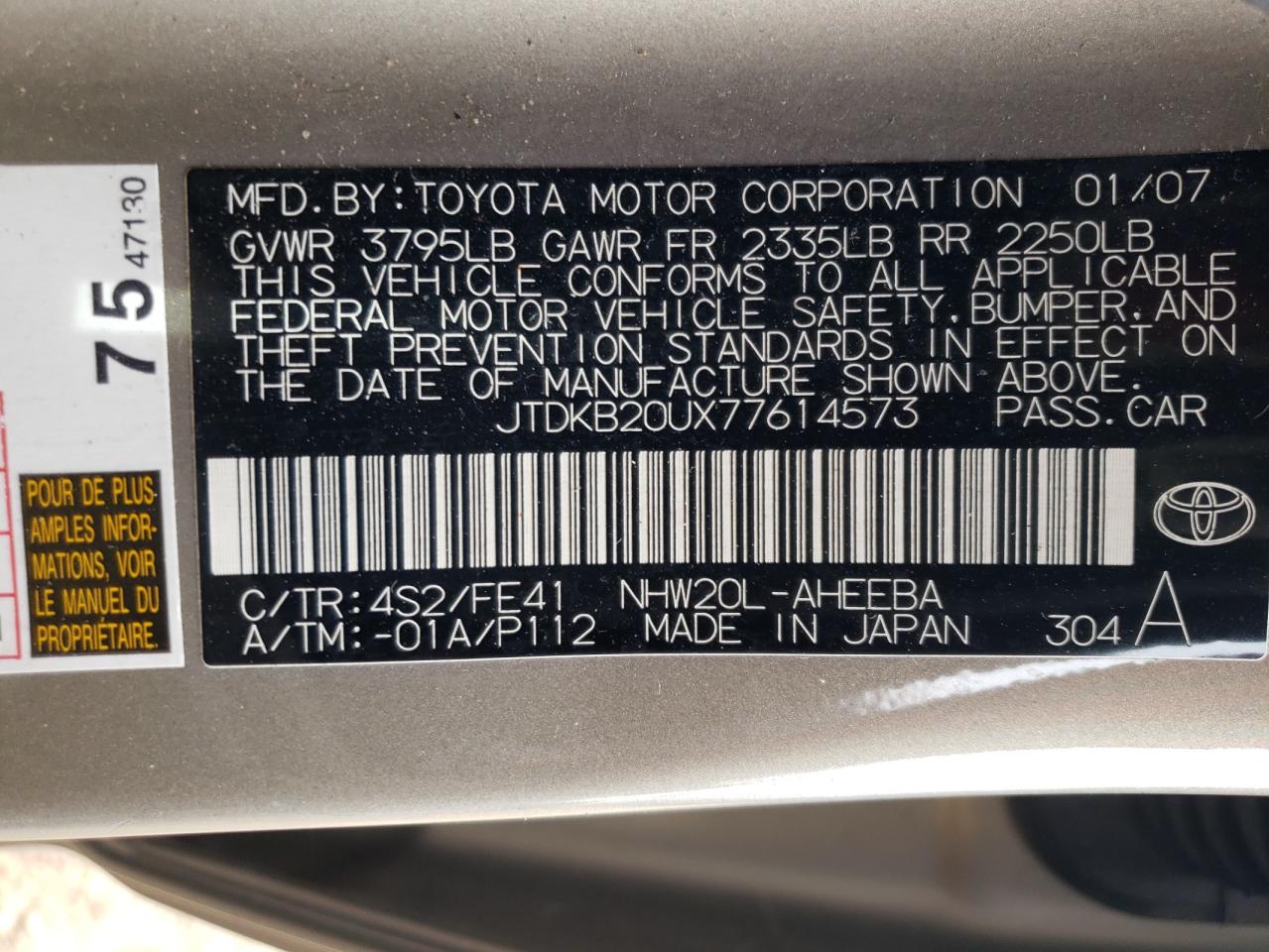 JTDKB20UX77614573 2007 Toyota Prius