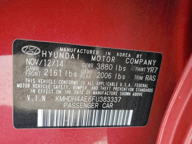 2015 Hyundai Elantra Se VIN: KMHDH4AE6FU383337 Lot: 49425274