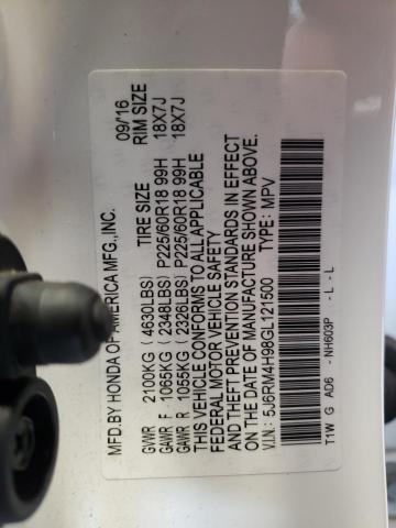2016 HONDA CR-V TOURI - 5J6RM4H98GL121500