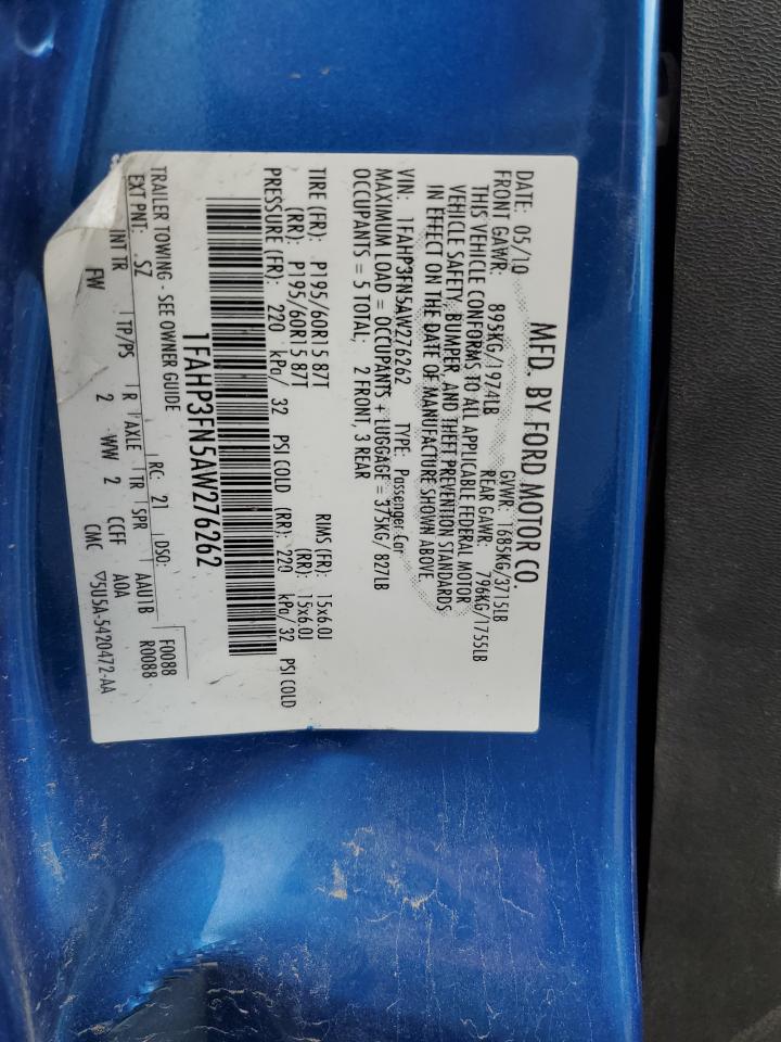 1FAHP3FN5AW276262 2010 Ford Focus Se