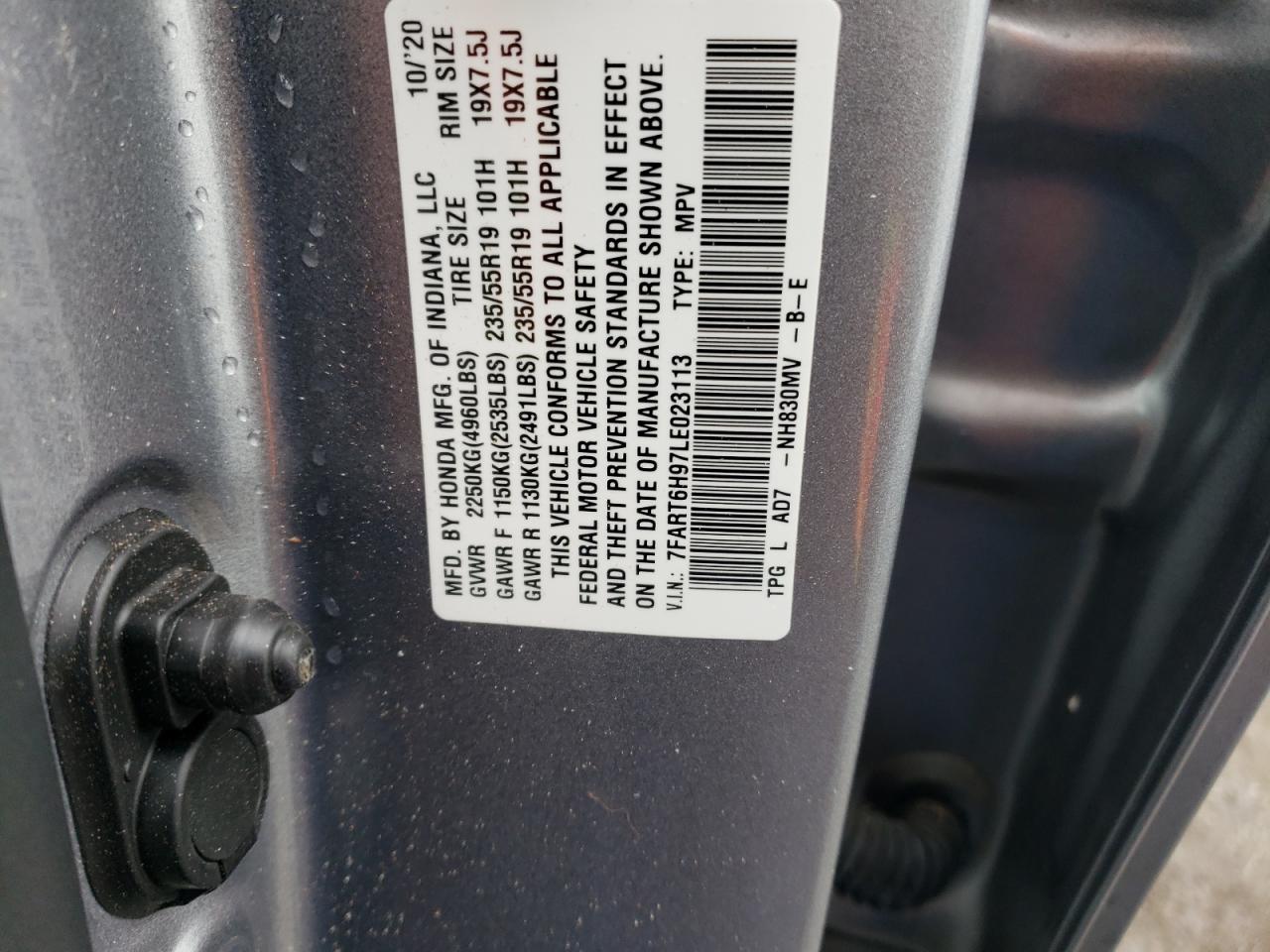 7FART6H97LE023113 2020 Honda Cr-V Touring