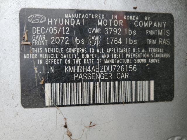 2013 Hyundai Elantra Gls VIN: KMHDH4AE2DU726156 Lot: 51613904