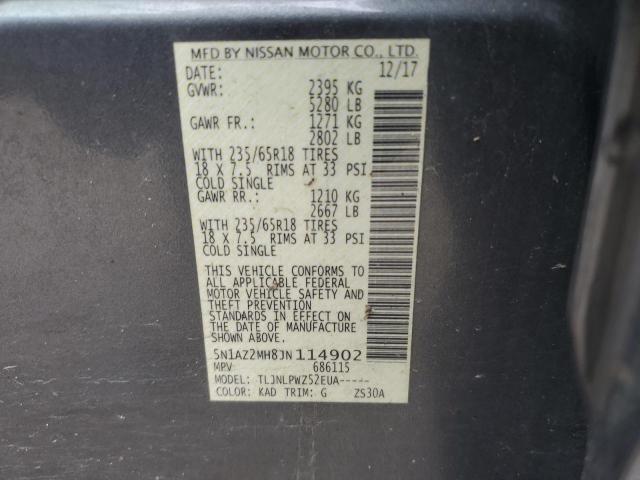 2018 NISSAN MURANO S - 5N1AZ2MH8JN114902