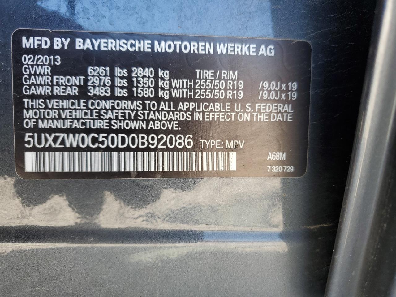 5UXZW0C50D0B92086 2013 BMW X5 xDrive35D