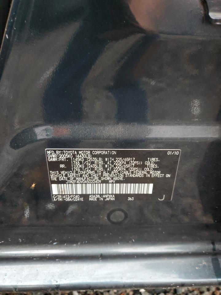 JTMZF4DV0A5022409 2010 Toyota Rav4