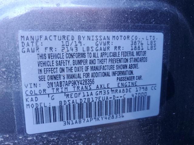 3N1AB7AP9KY428356 2019 Nissan Sentra S