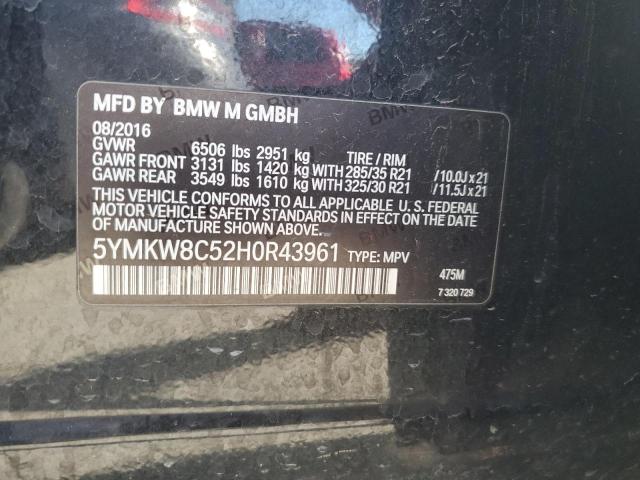 VIN 5YMKW8C52H0R43961 2017 BMW X6, M no.13