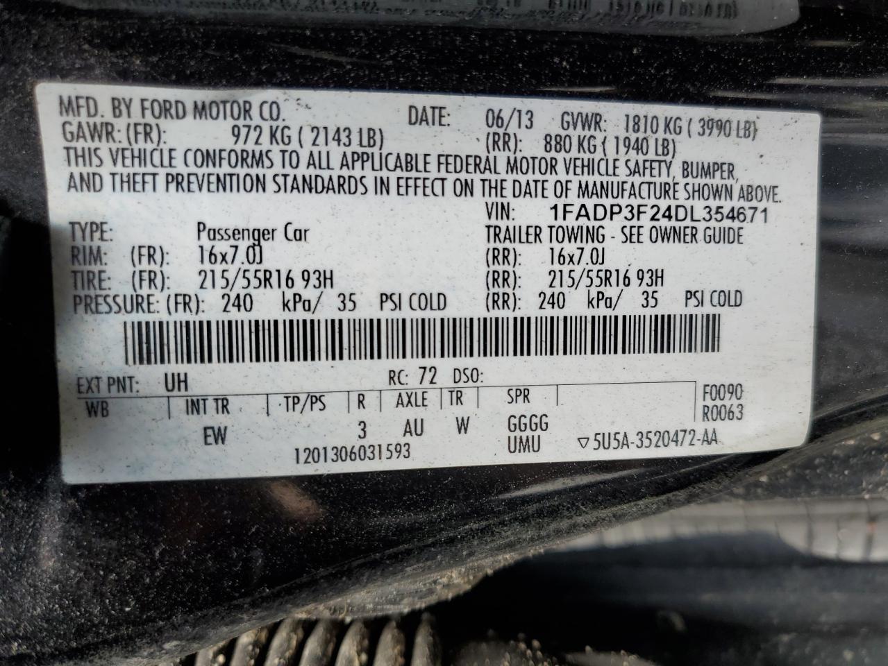 1FADP3F24DL354671 2013 Ford Focus Se