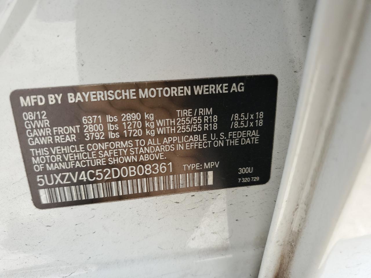 5UXZV4C52D0B08361 2013 BMW X5 xDrive35I