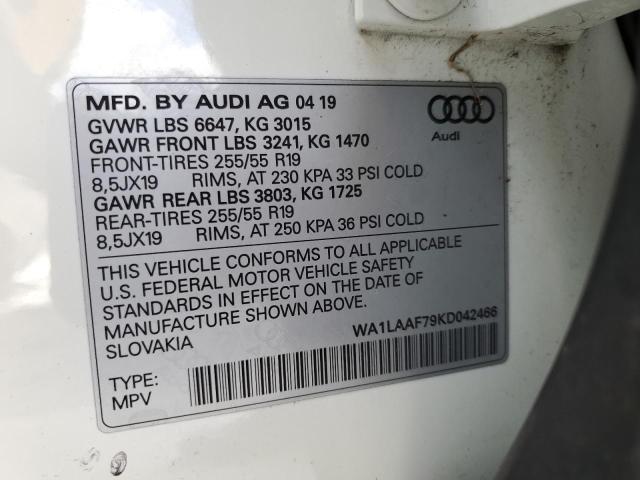 VIN WA1LAAF79KD042466 2019 Audi Q7, Premium Plus no.13