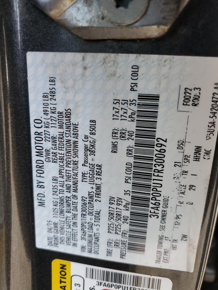 3FA6P0PU1FR300692 2015 Ford Fusion Se Phev