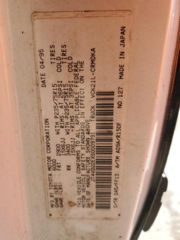 1995 Toyota T100 Xtracab Dx VIN: JT4VD22EXS0009791 Lot: 51721074