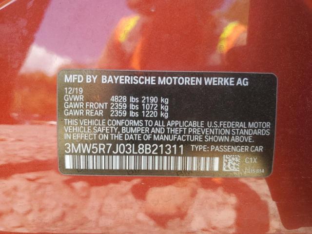 3MW5R7J03L8B21311 BMW 3 Series 330XI 12