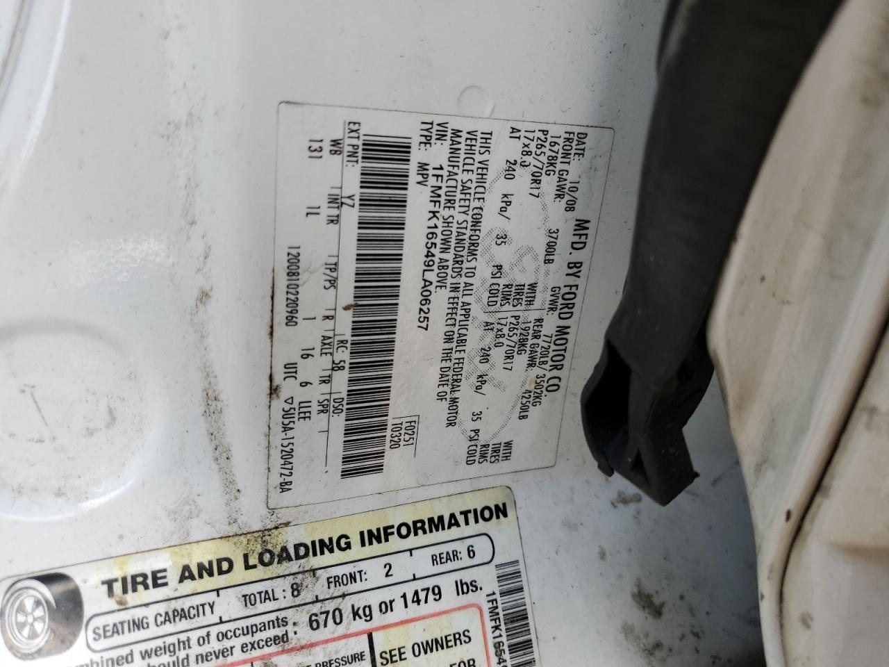 1FMFK16549LA06257 2009 Ford Expedition El Xlt