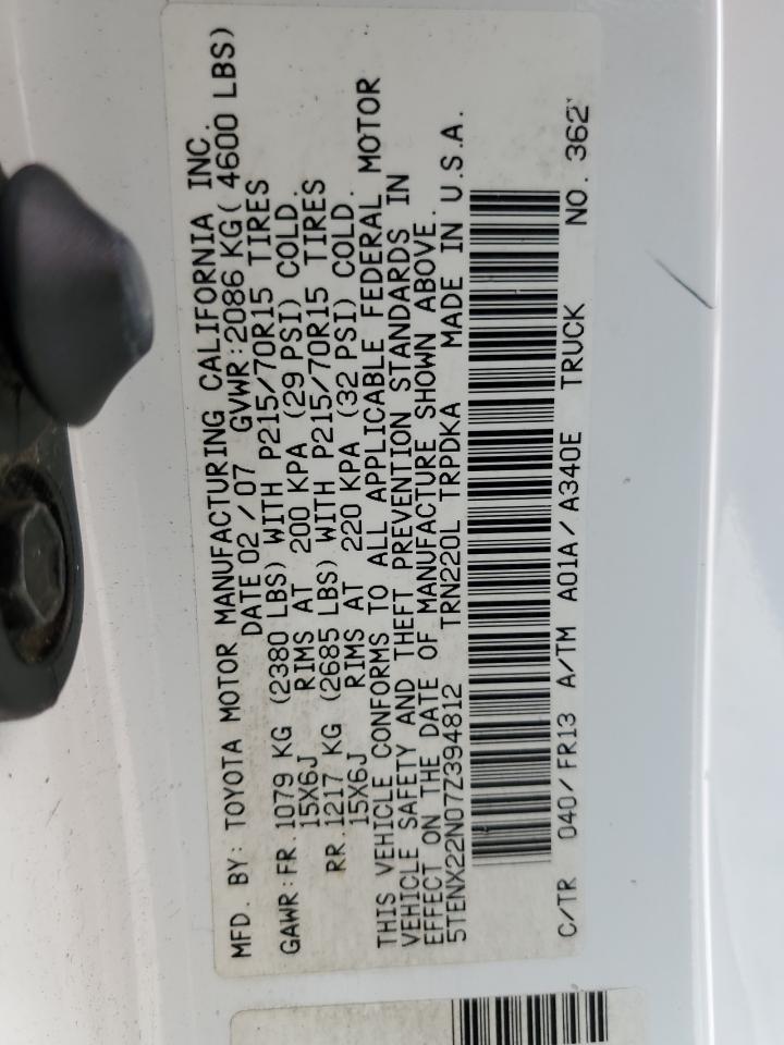 5TENX22N07Z394812 2007 Toyota Tacoma