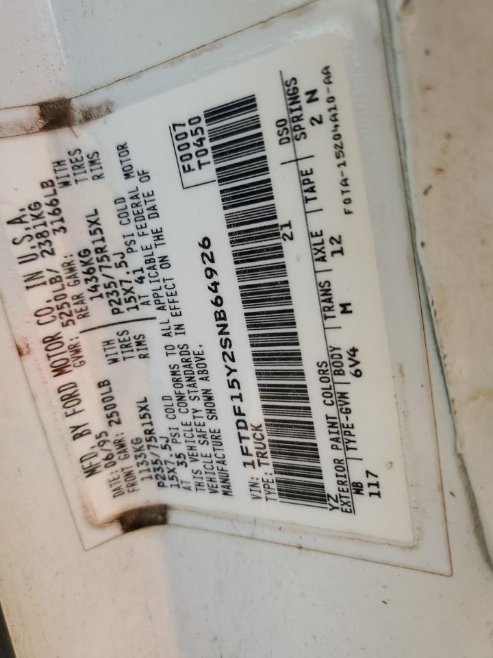 1FTDF15Y2SNB64926 1995 Ford F150