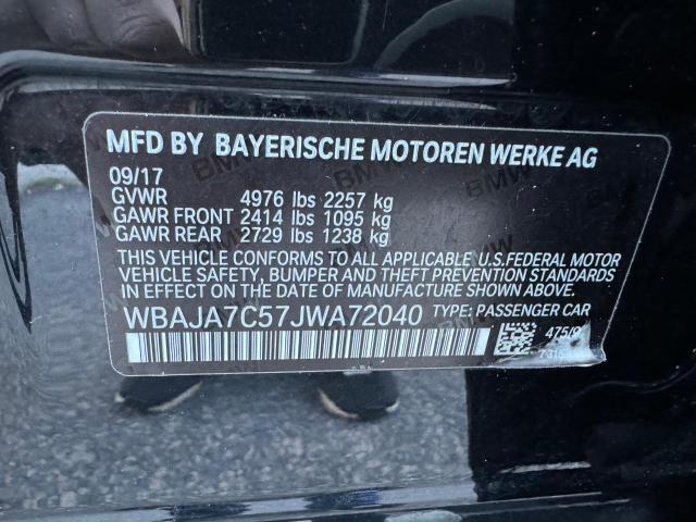 2018 BMW 530 Xi VIN: WBAJA7C57JWA72040 Lot: 52504964