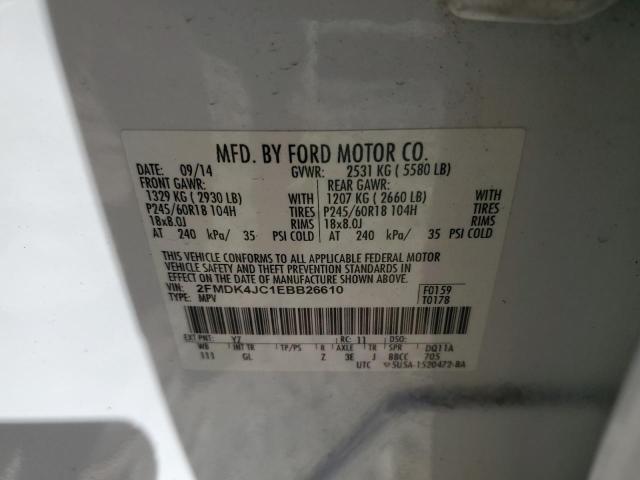 2014 Ford Edge Sel VIN: 2FMDK4JC1EBB26610 Lot: 50705054