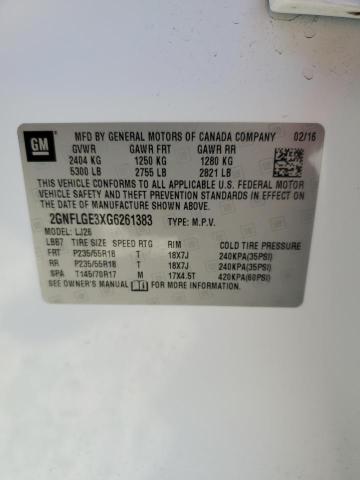 2016 Chevrolet Equinox Ltz VIN: 2GNFLGE3XG6261383 Lot: 50761784