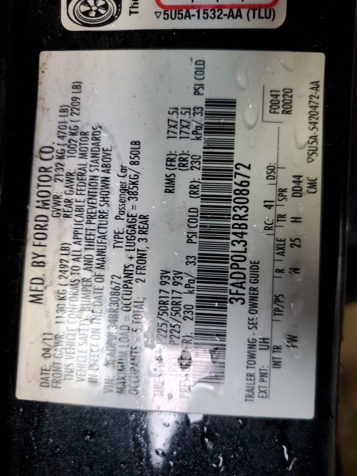 3FADP0L34BR308672 2011 Ford Fusion Hybrid