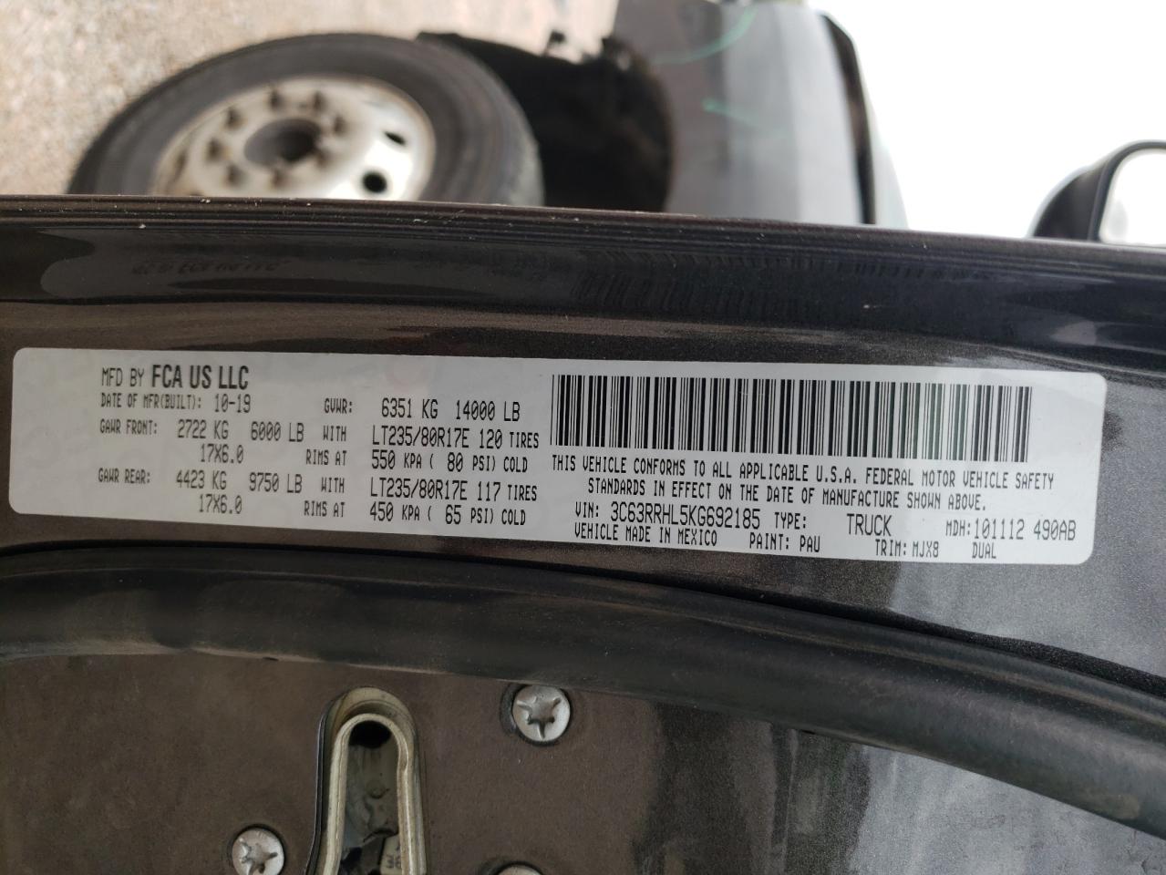 3C63RRHL5KG692185 2019 Ram 3500 Big Horn