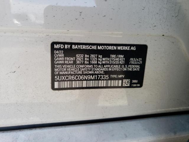 VIN 5UXCR6C06N9M17335 2022 BMW X5, Xdrive40I no.13