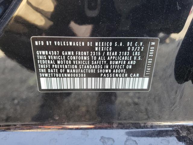 2022 Volkswagen Jetta Gli Autobahn VIN: 3VW2T7BUXNM008388 Lot: 51417234