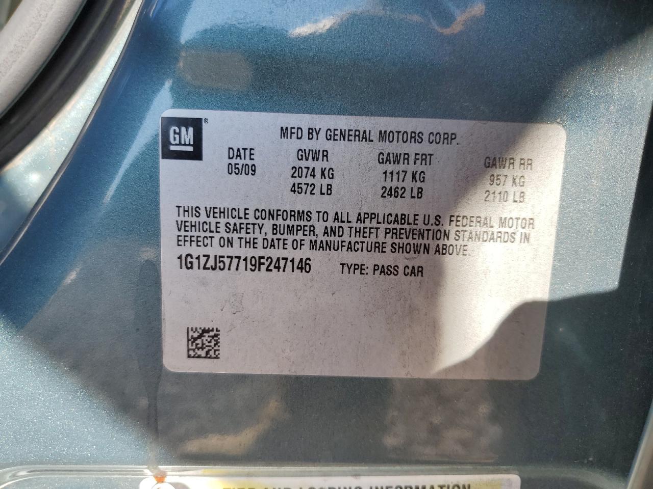 1G1ZJ57719F247146 2009 Chevrolet Malibu 2Lt