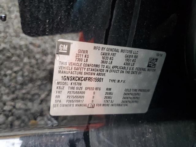 2015 Chevrolet Tahoe K1500 Ltz VIN: 1GNSKCKC4FR515901 Lot: 52573944