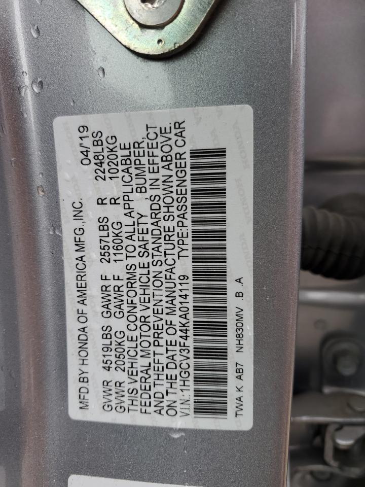 1HGCV3F44KA014119 2019 Honda Accord Hybrid Ex