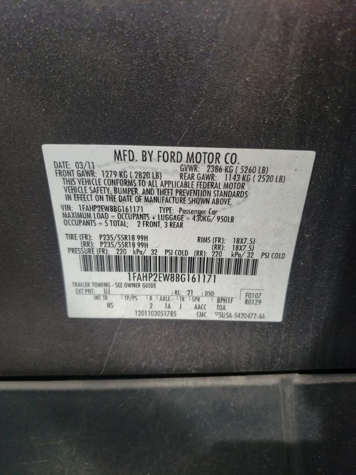 1FAHP2EW8BG161171 2011 Ford Taurus Sel