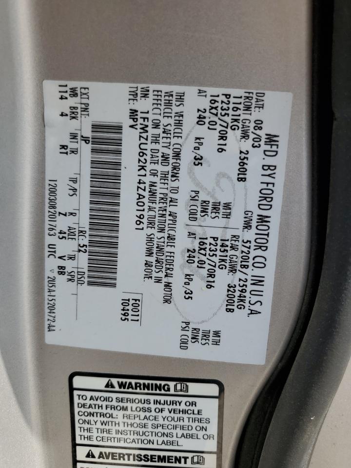 1FMZU62K14ZA01961 2004 Ford Explorer Xls