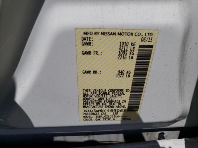 2015 Nissan Altima 2.5 VIN: 1N4AL3AP6FC469065 Lot: 52464874