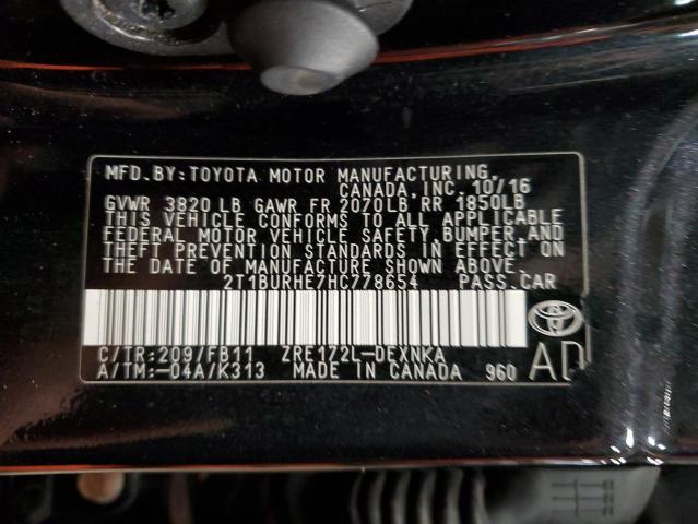 2017 Toyota Corolla L VIN: 2T1BURHE7HC778654 Lot: 51442714