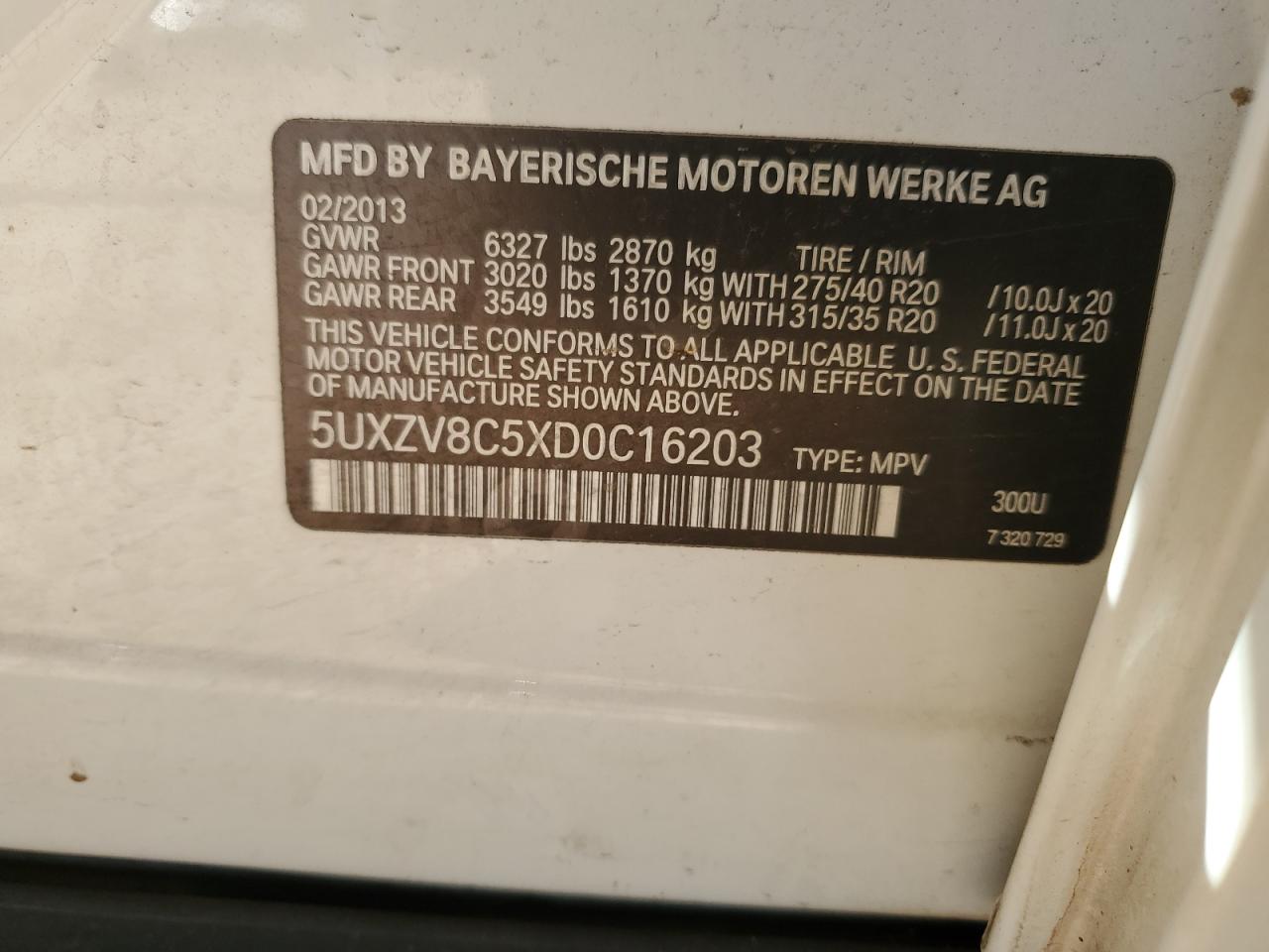 5UXZV8C5XD0C16203 2013 BMW X5 xDrive50I