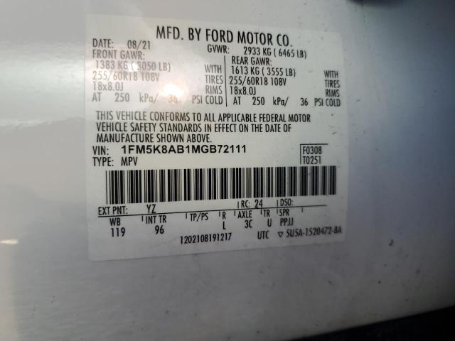 2021 FORD EXPLORER P - 1FM5K8AB1MGB72111