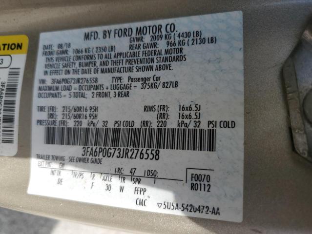 VIN 3FA6P0G73JR276558 2018 Ford Fusion, S no.13