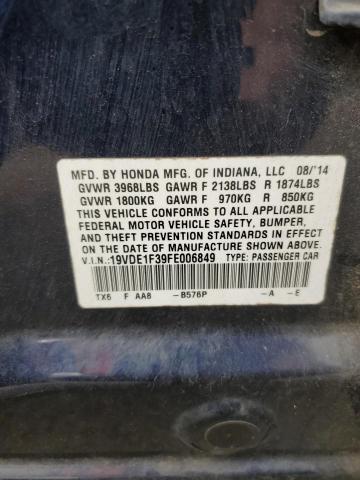 2015 ACURA ILX 20 19VDE1F39FE006849