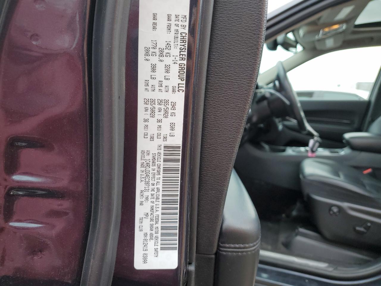 1C4RDJDG4EC397131 2014 Dodge Durango Limited