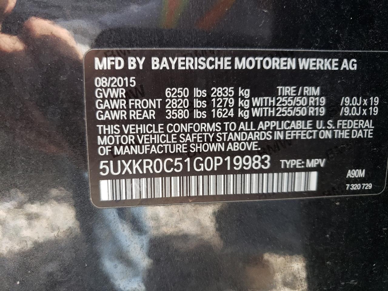 5UXKR0C51G0P19983 2016 BMW X5 xDrive35I