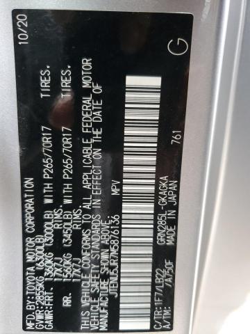 2021 TOYOTA 4RUNNER SR - JTENU5JR7M5876136